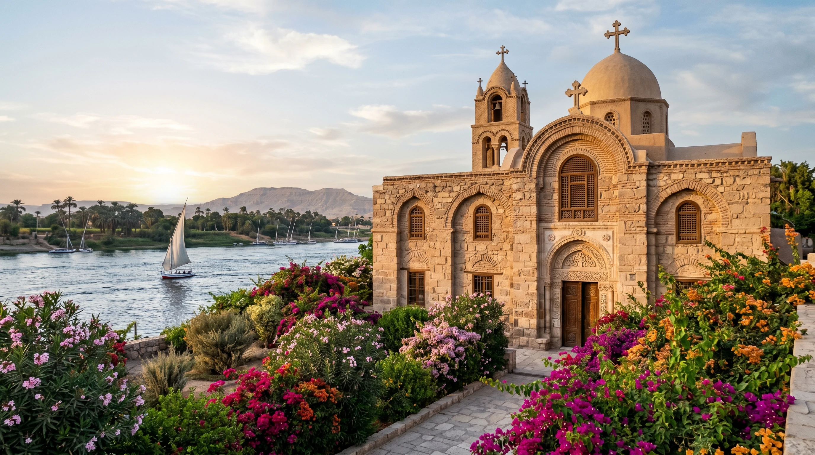 Ancient church nestled by the Nile