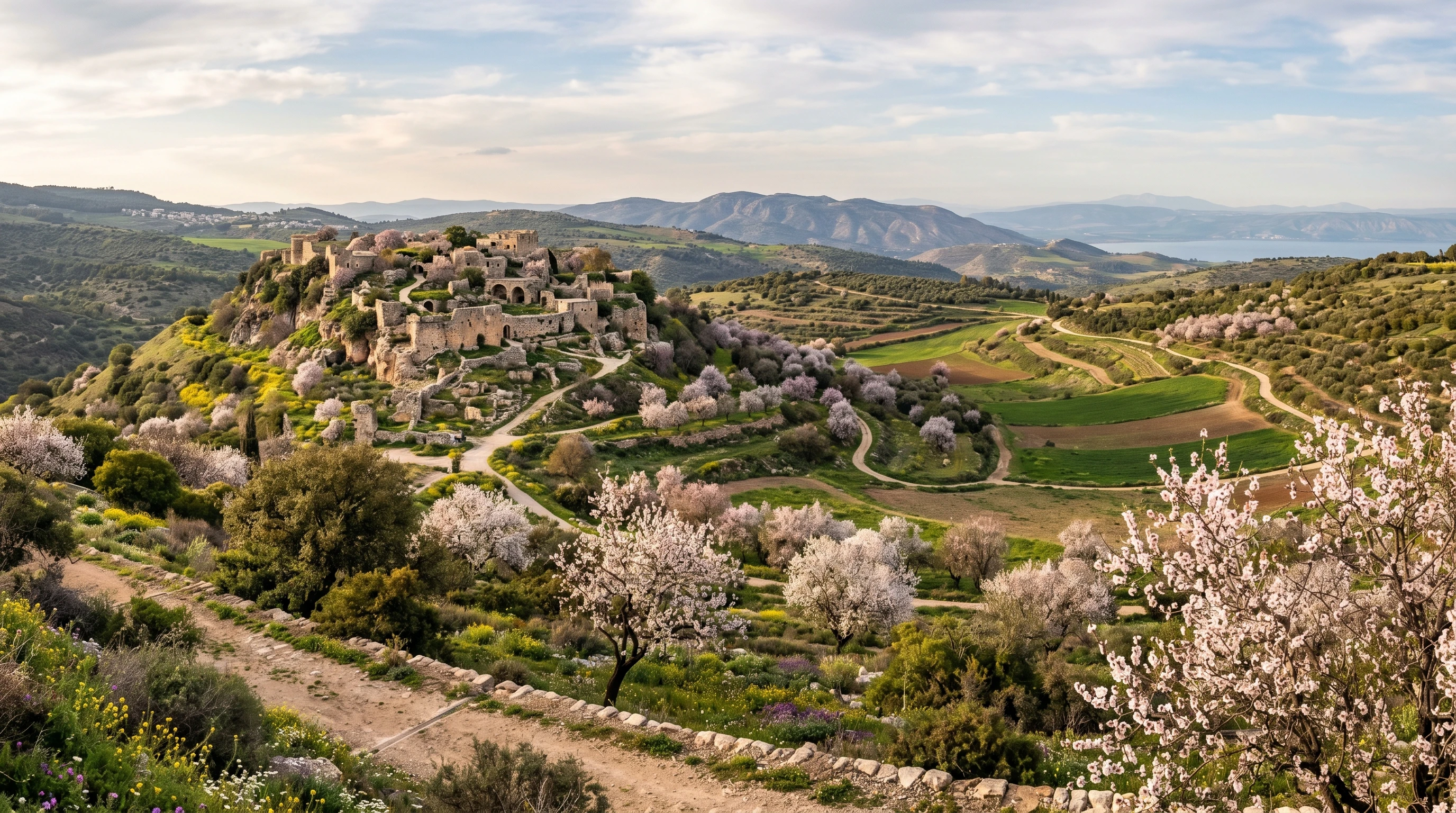 Galilean countryside and ancient village ruins