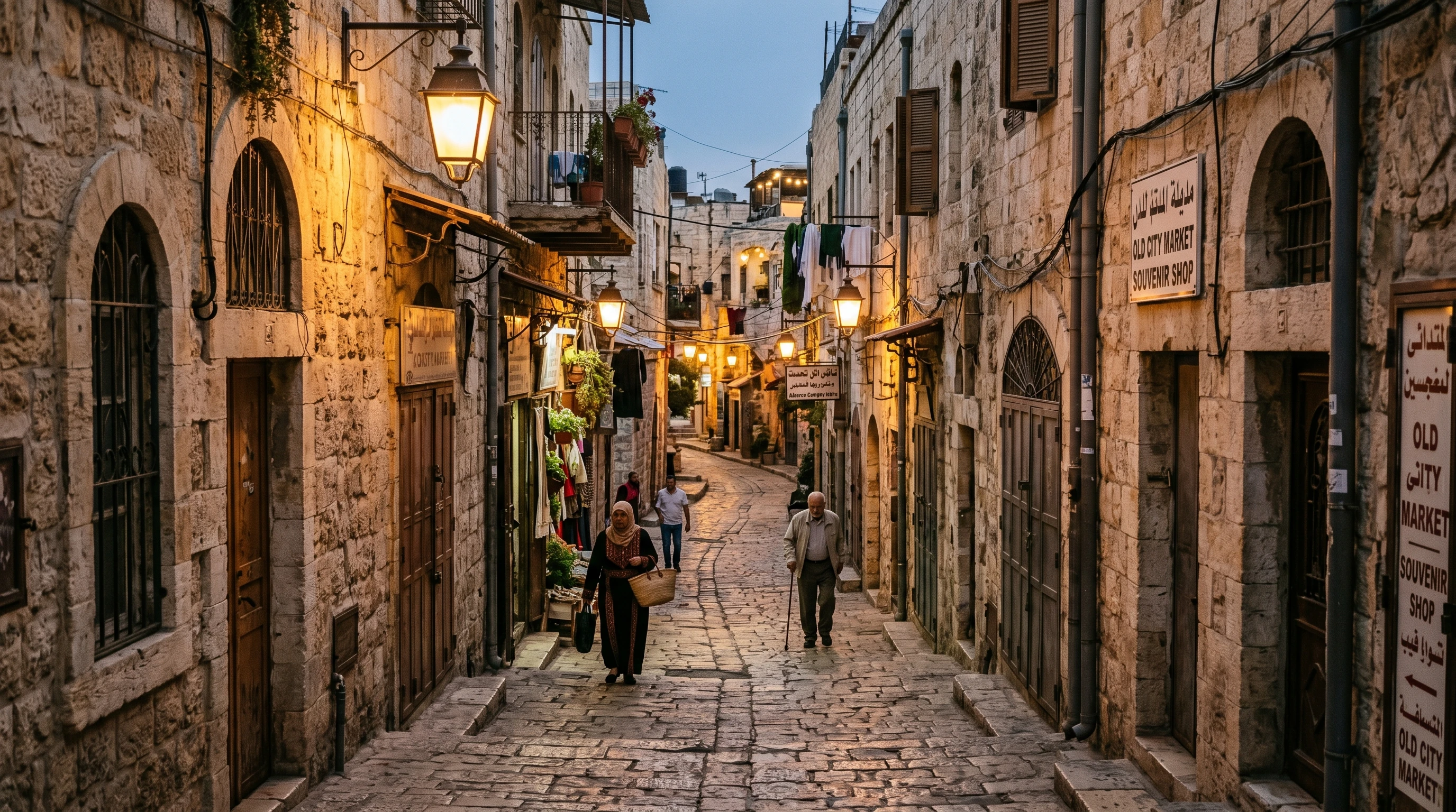 Ancient stone streets of small town