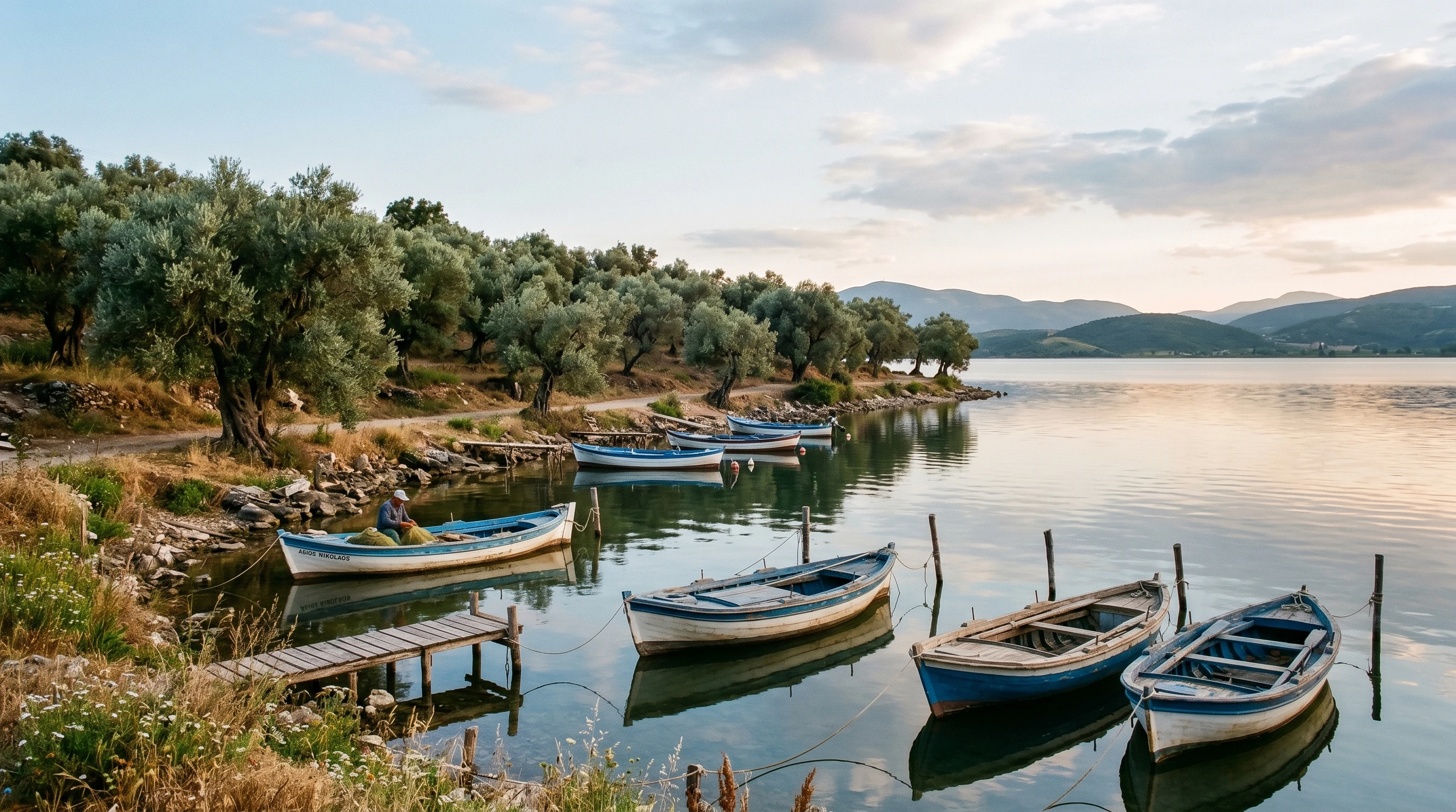 Peaceful Galilean Lake and Boats