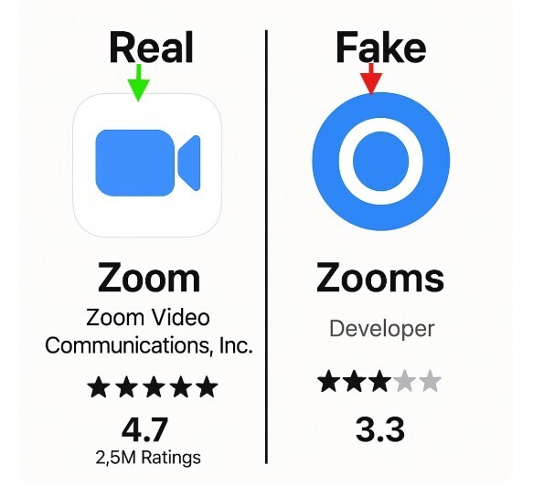 Real vs. fake apps