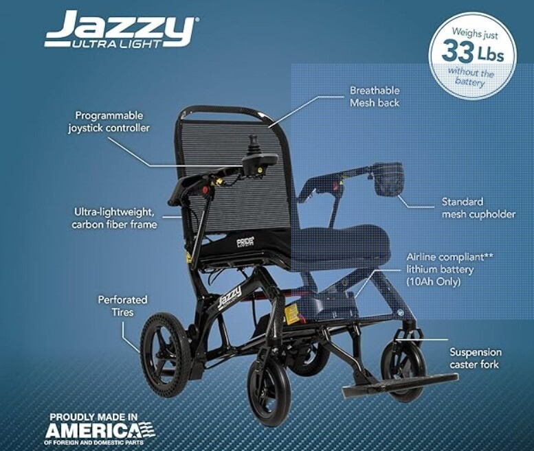 Jazzy Ultra-Light Folding Travel Power Chair