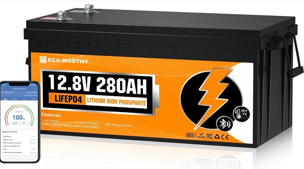 ECO-WORTHY 3584Wh 12V 280Ah LiFePO4