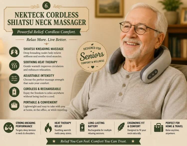 Nekteck Cordless Shiatsu Neck Massager