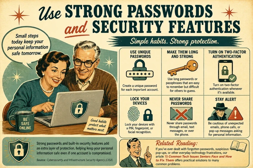Use Strong Passwords and Security Features
