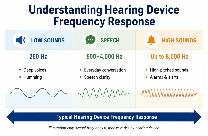 Hearing device frequency reponse