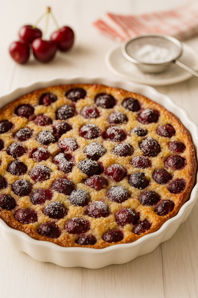 Easy Cherry Clafoutis. French Dessert with Flair