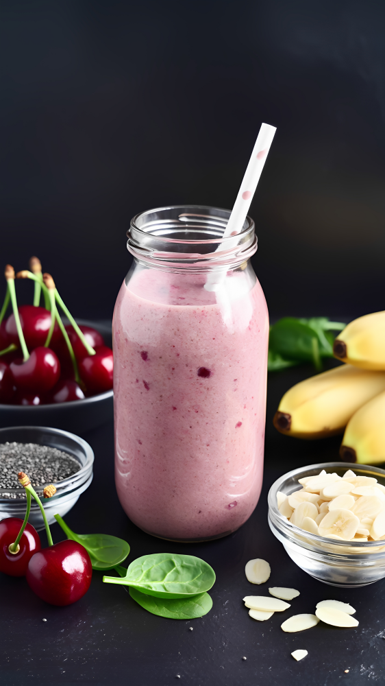 Cherry Almond Smoothie. Vegan, Creamy & Delicious
