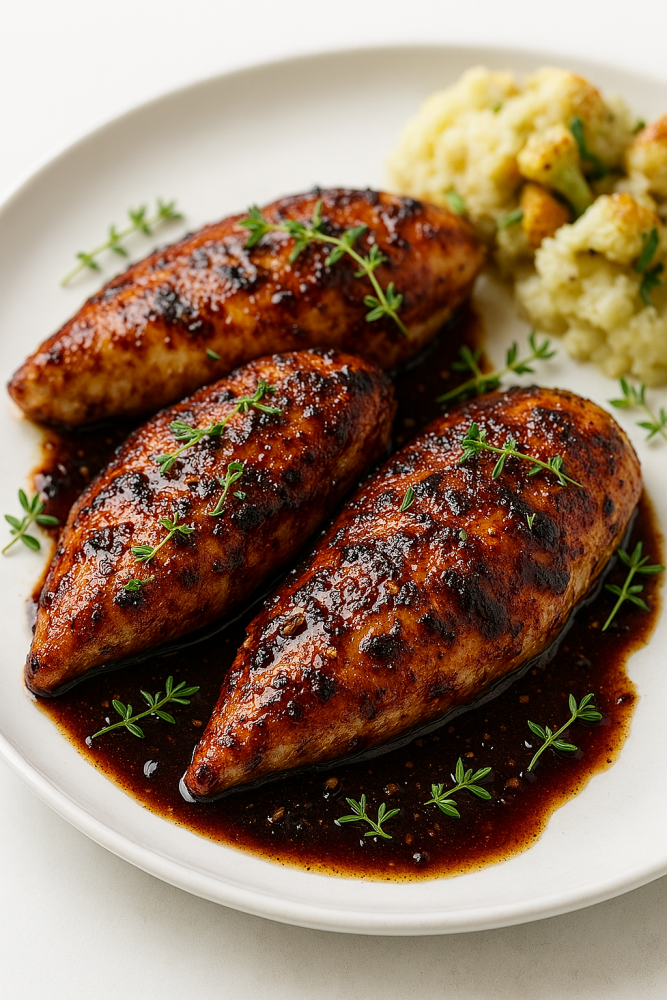 Cherry Balsamic Glazed Chicken. Sweet and Savory