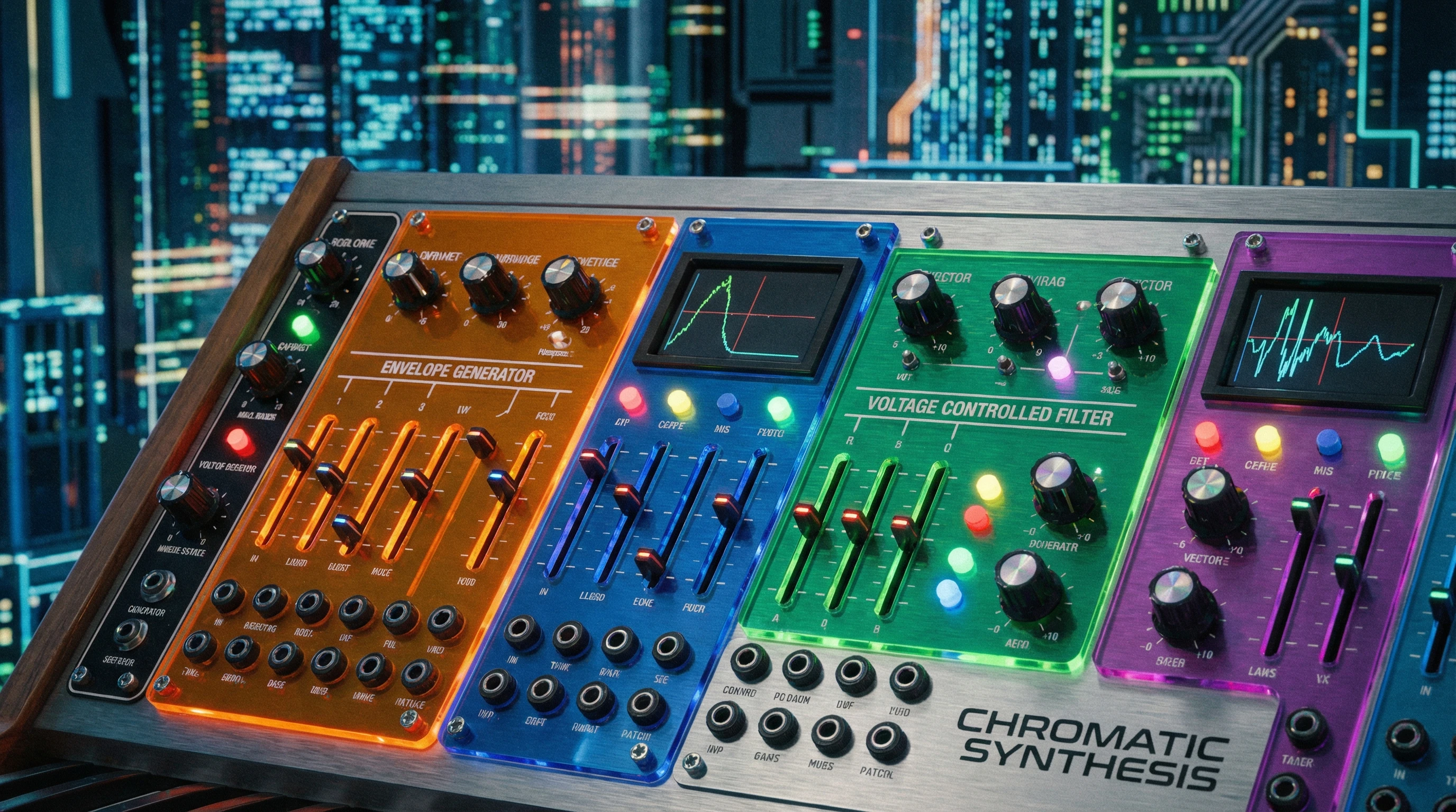 Synthesizer panel showing envelope and filter controls