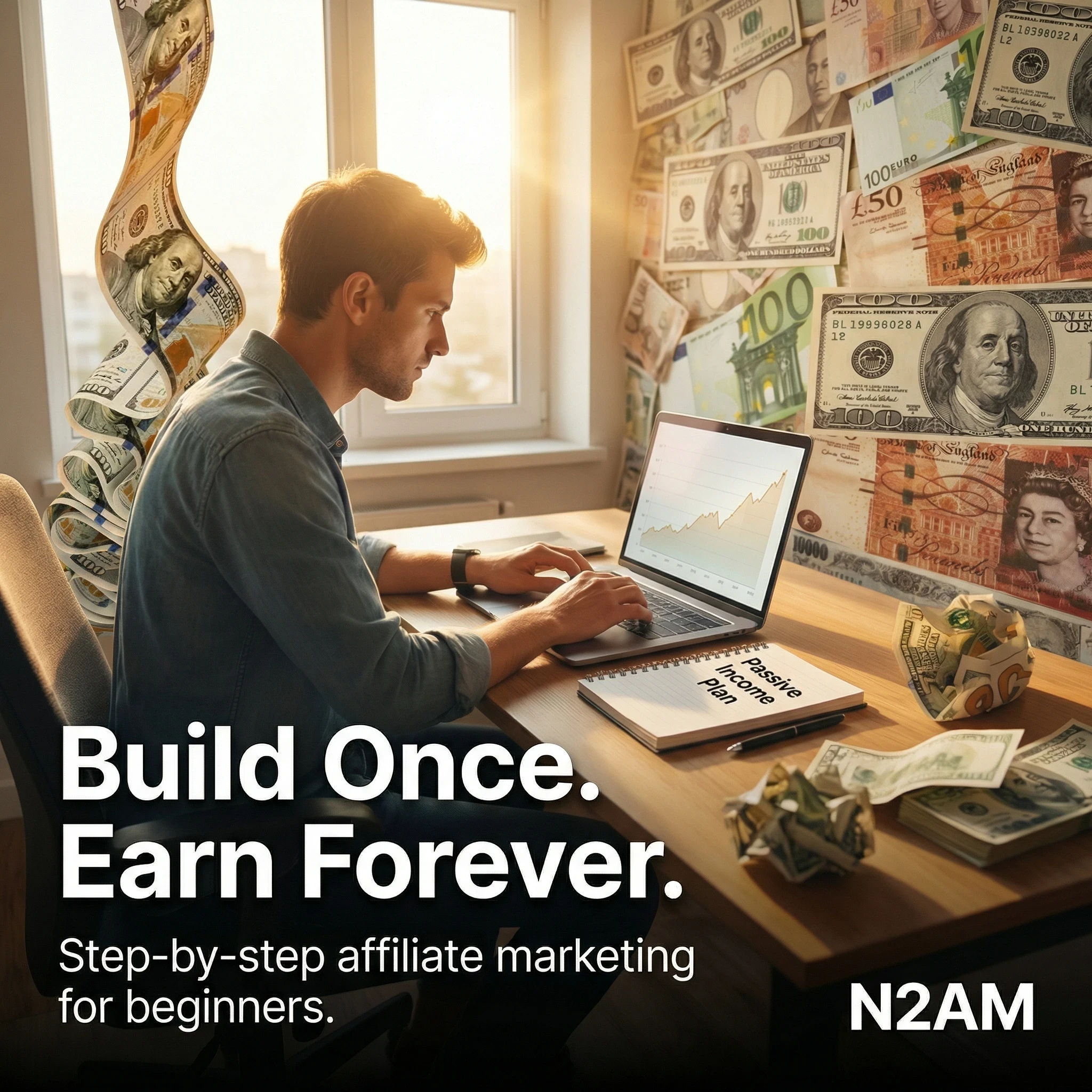  Affiliate marketer analyzing website performance and making adjustments