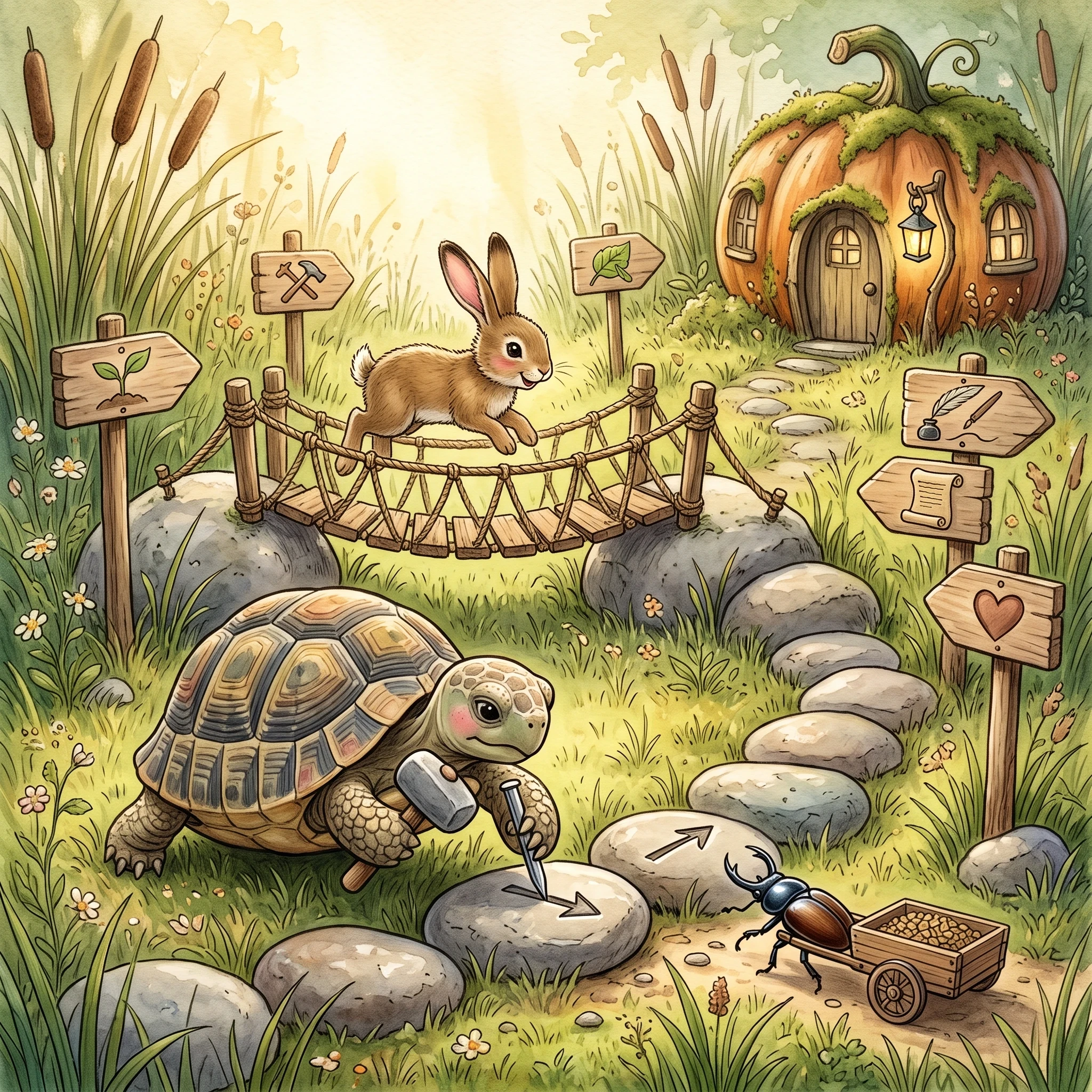 Shell Composition Drawing The Tortoise Who Lit the Lantern Path - A folktale of the Whispering ...