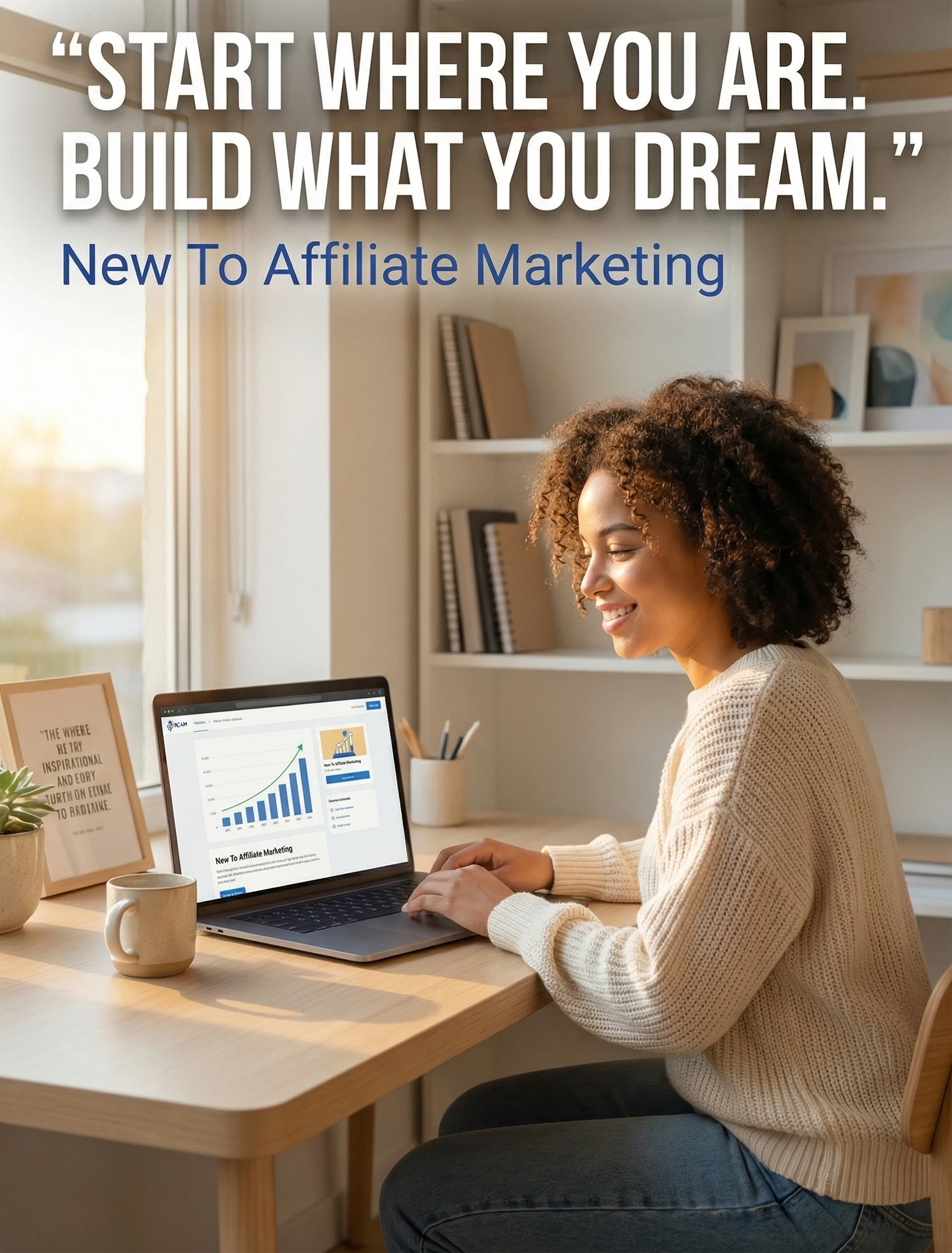 Affiliate marketer confidently writing authentic content