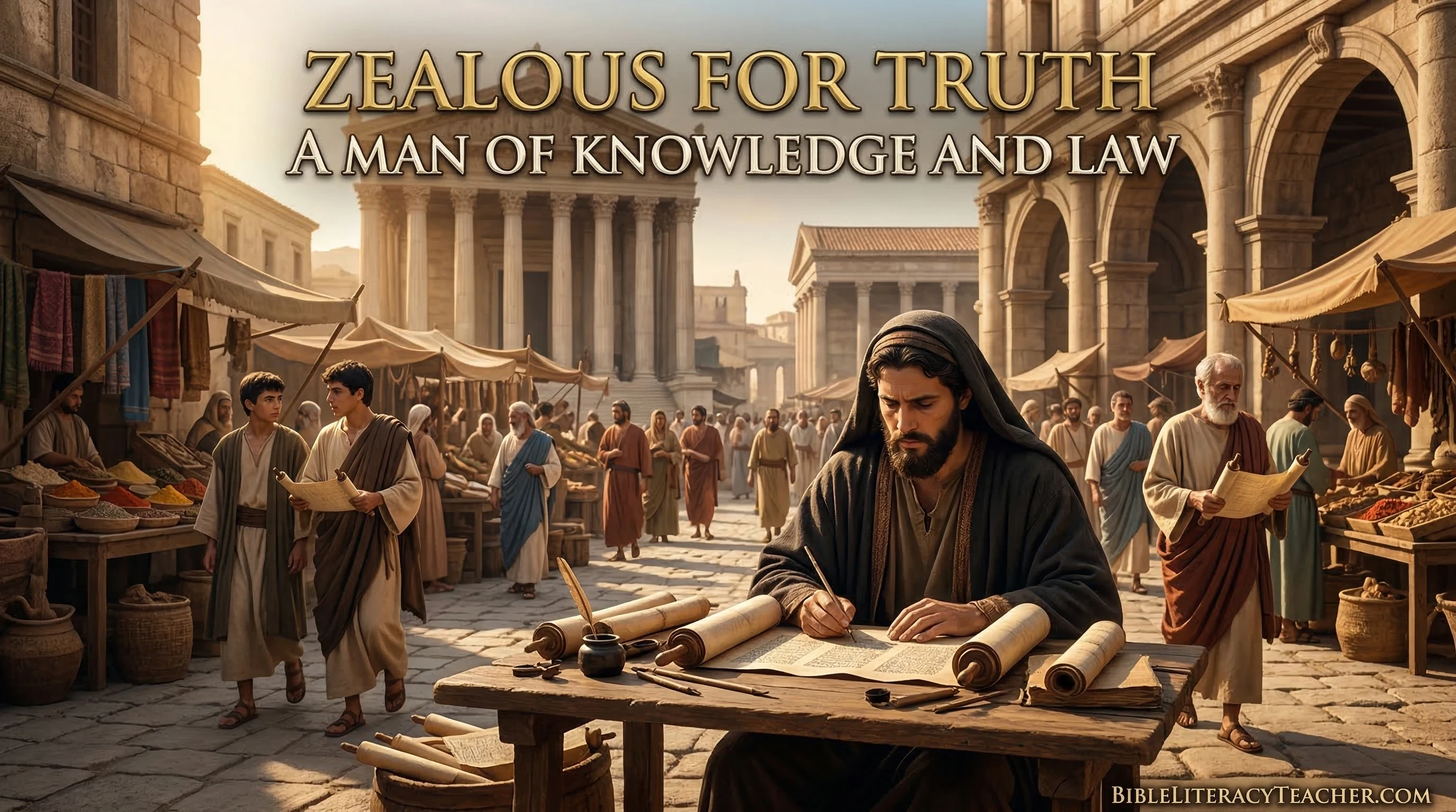 Young Saul studying Jewish law in Tarsus before becoming Apostle Paul showing his early education and dedication