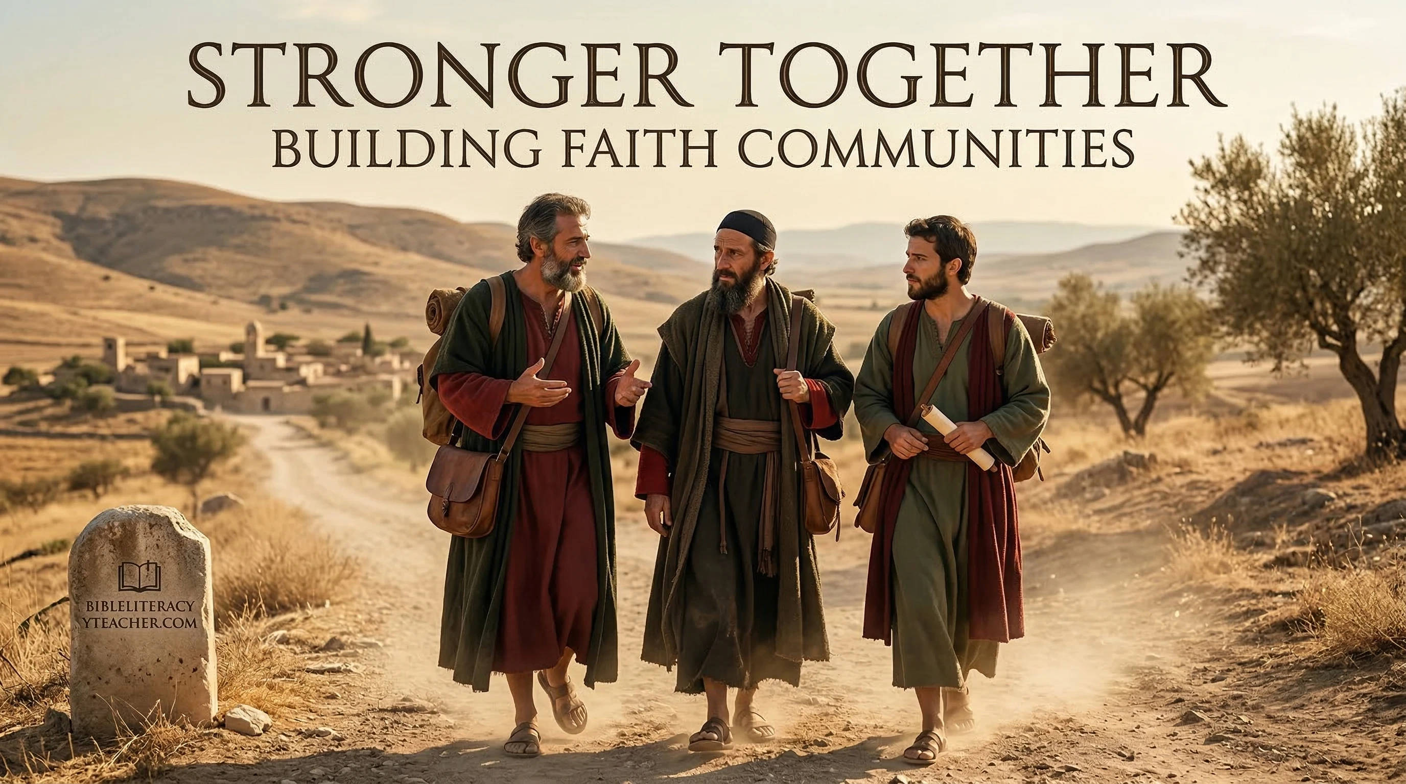 Paul traveling with Barnabas and companions spreading the Gospel and building early church