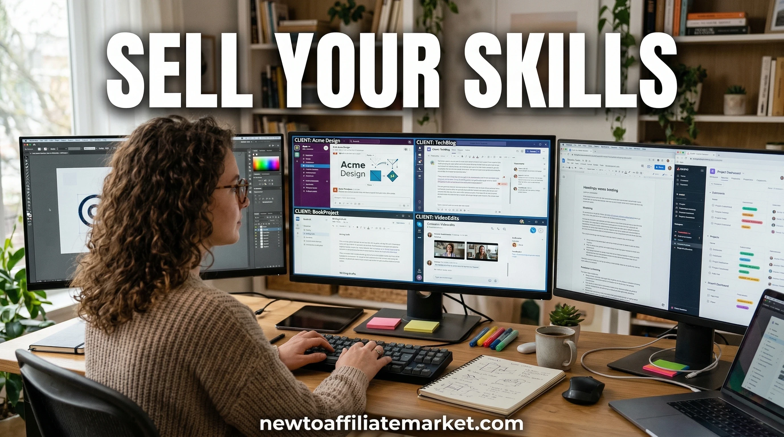 Freelancer working on laptop for global clients