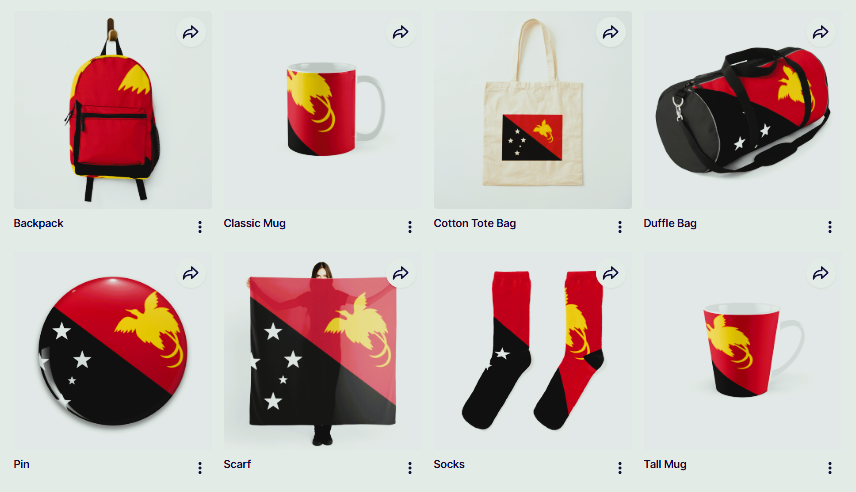 FaithFuel Designs PNG's 50th Anniversary accessory showcasing Papua New Guinea cultural symbols.