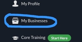 Screenshot of my business button.