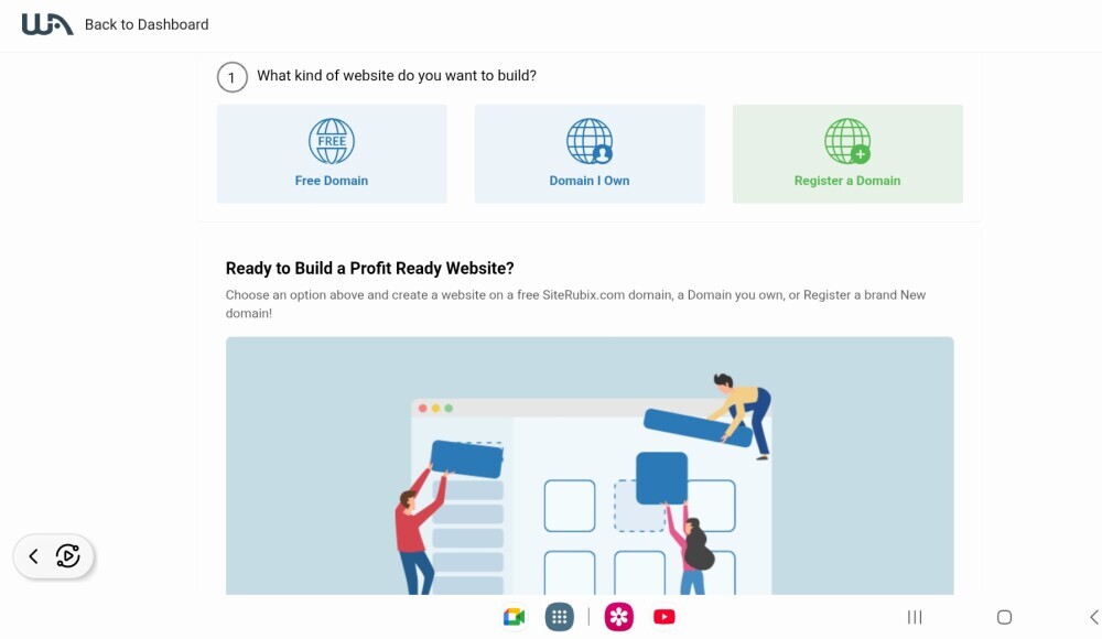 Screenshot of wealthy affiliate site builder.