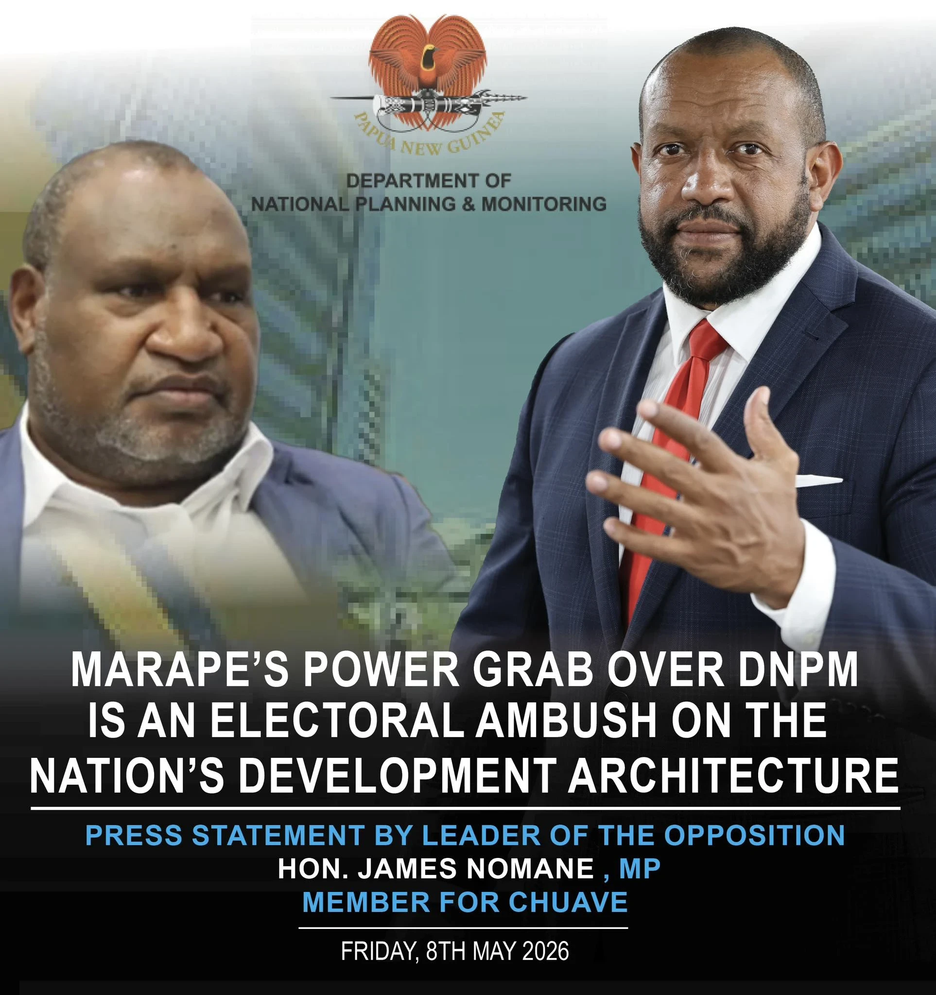 James Marape Power grab over department of national planning and monitoring.