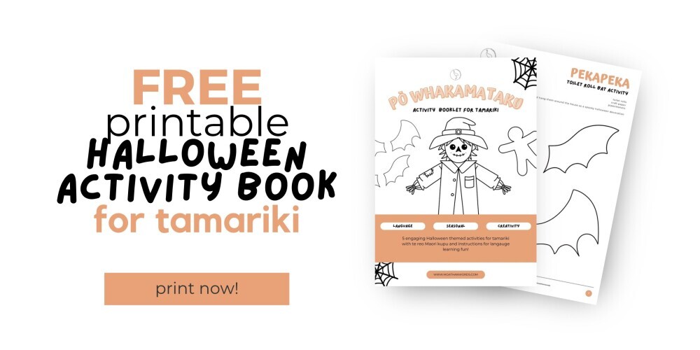Free printable Halloween te Reo Maori activity booklet 