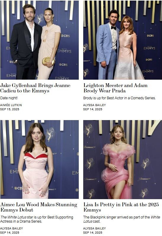 List of articles preview in Elle Magazine