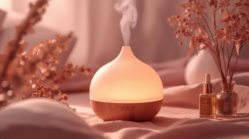 oil diffuser in rosy colors