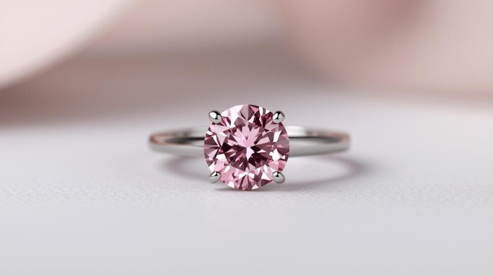 Pink gem engagement ring