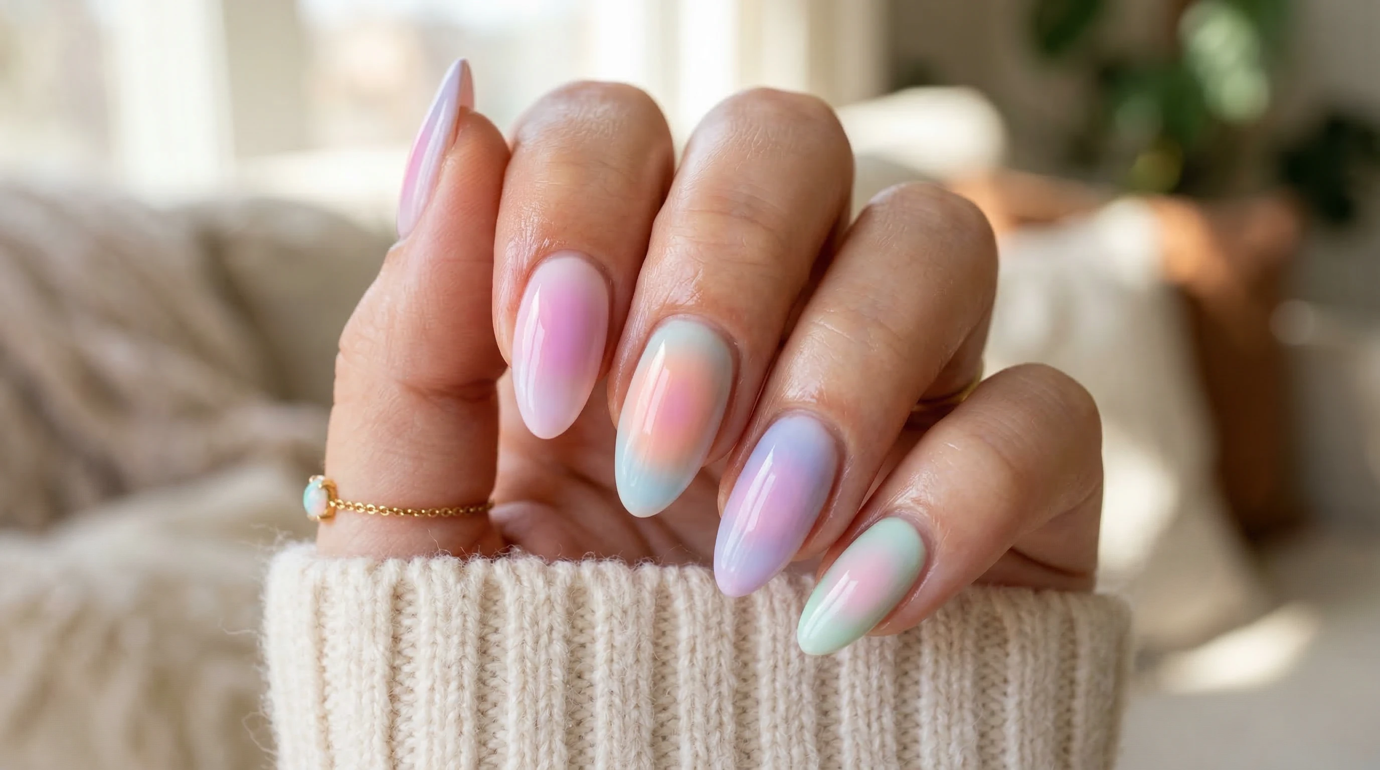 futuristic neon metallic nails
