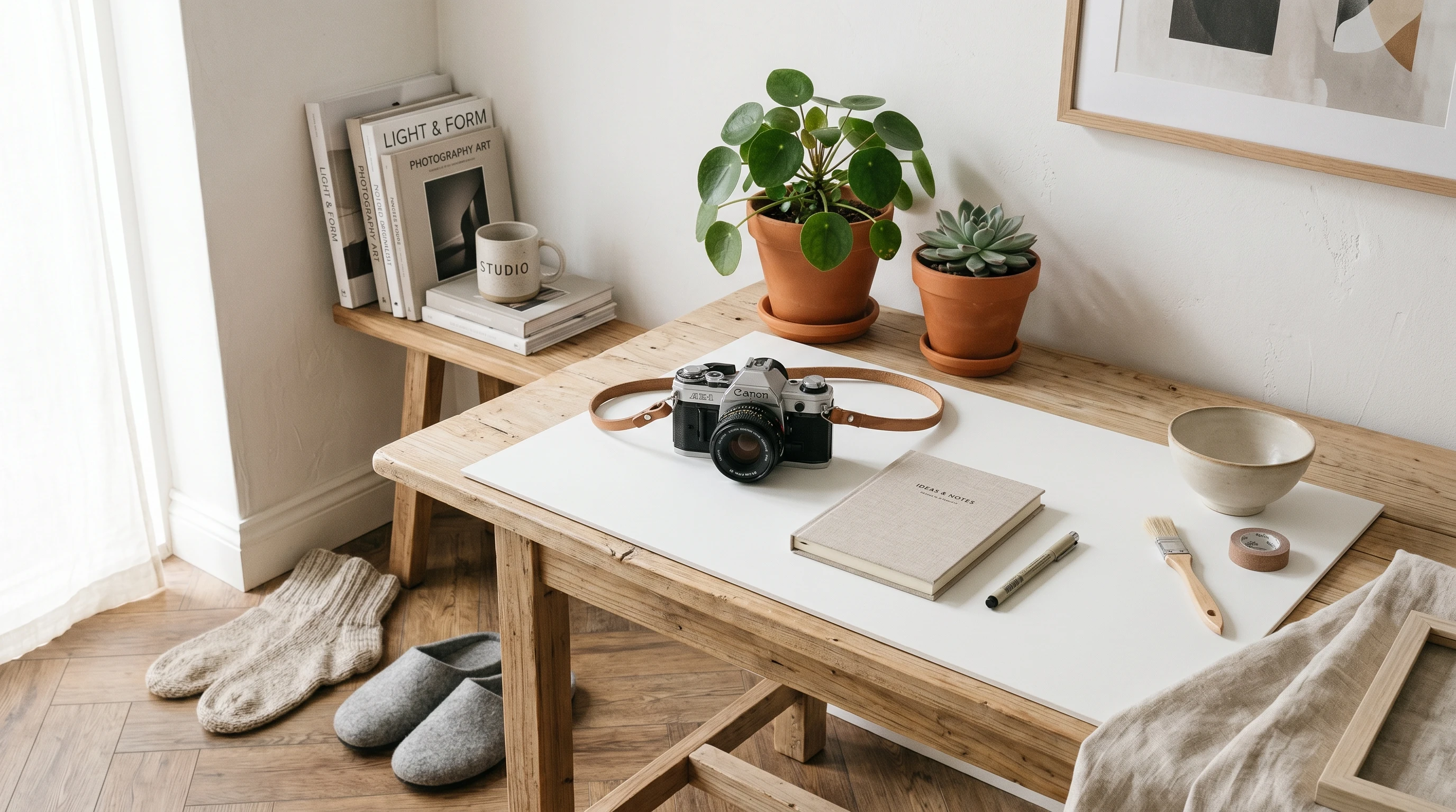 colorful and creative flat lay of nail polish bottles, jewelry, and clean towels arranged artistically