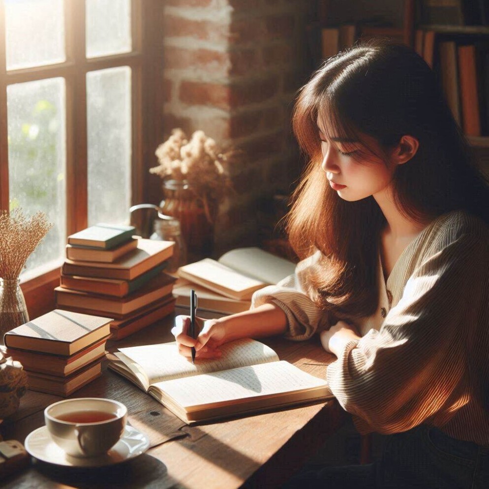 picture that shows a daily practice of writing being done