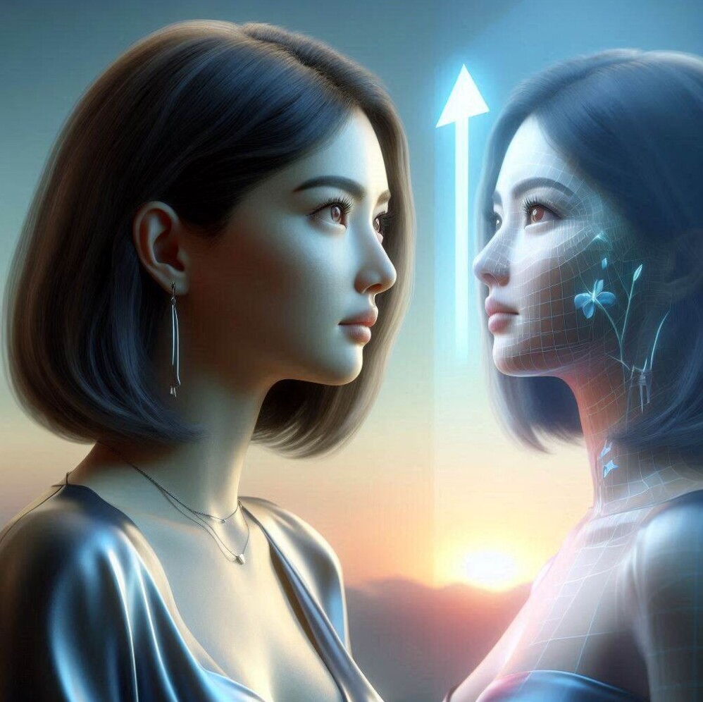 realistic person reflecting on progress and growth within themself