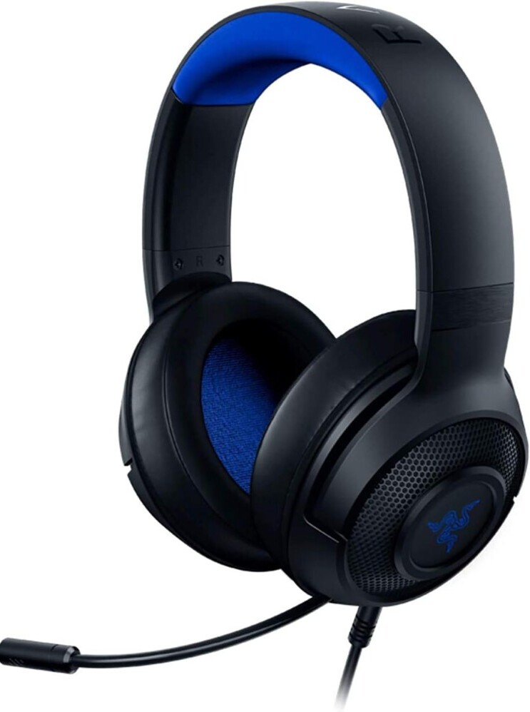 Razer Kraken X Ultralight Gaming Headset: 7.1 Surround Sound - Lightweight Aluminum Frame - Bendable Cardioid Microphone - for PC, PS4, PS5, Switch, Xbox One, Xbox Series X|S, Mobile - Black/Blue