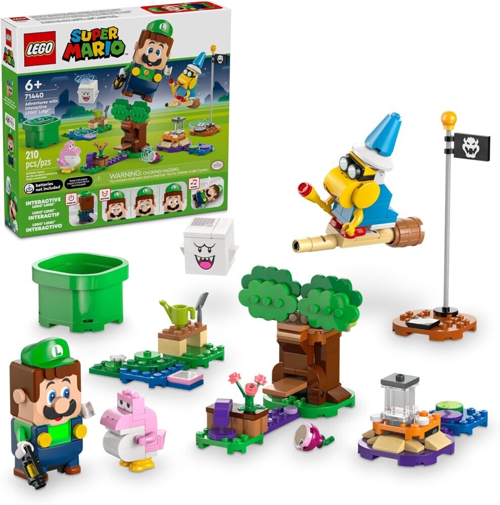 LEGO Super Mario Adventures with Interactive Luigi Toy, Nintendo Gift for Boys, Girls and Any Gamers Ages 6 and Up, Garden Playset for Kids, Pink Baby Yoshi Figure, Super Mario Toys