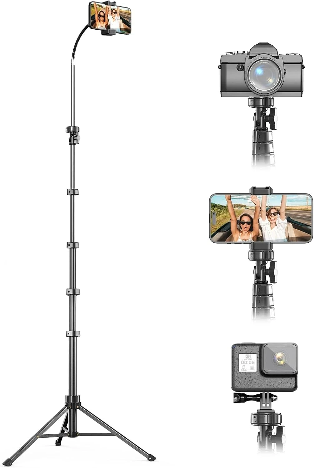 UBeesize 88’’ Flexible Phone Tripod with 14.95’’ Gooseneck