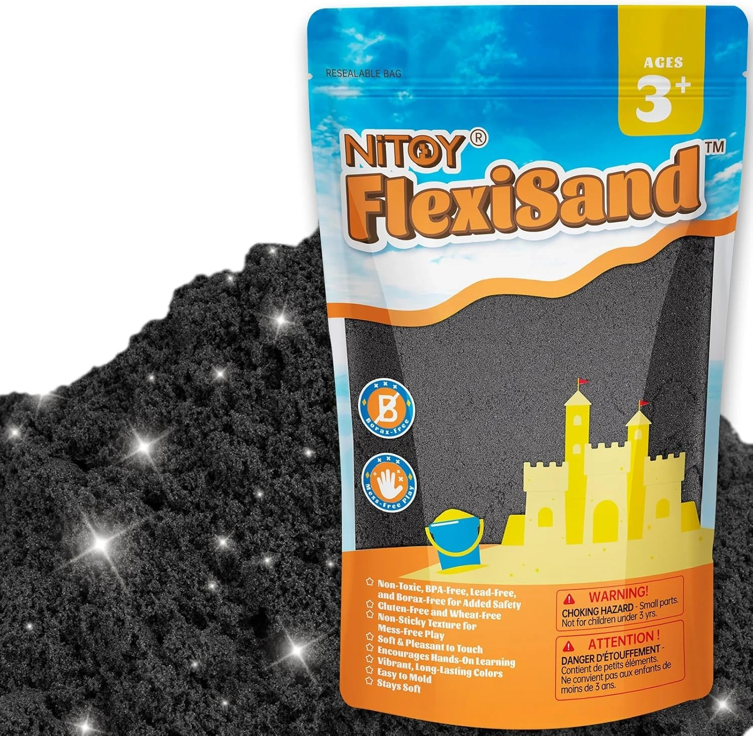 Black Metallic Kinetic Sand