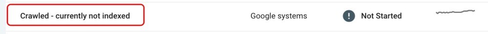 google search console crawled-currently not indexed