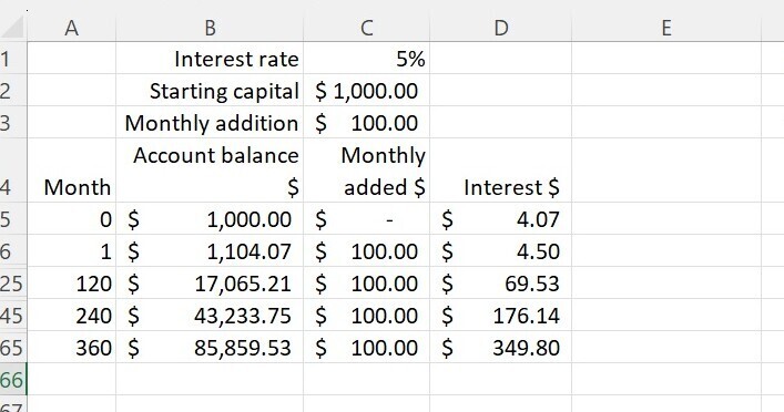 Excel sheet with rows hidden