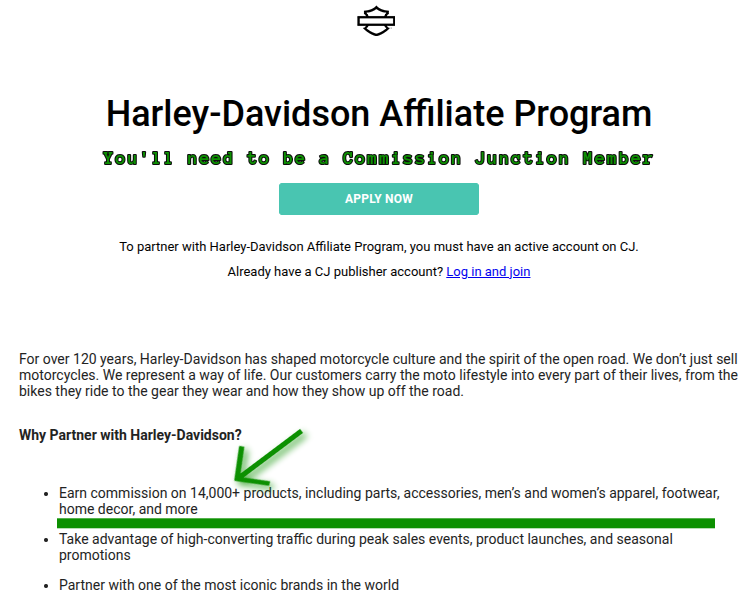 H-D Affiliate Program w/CJ