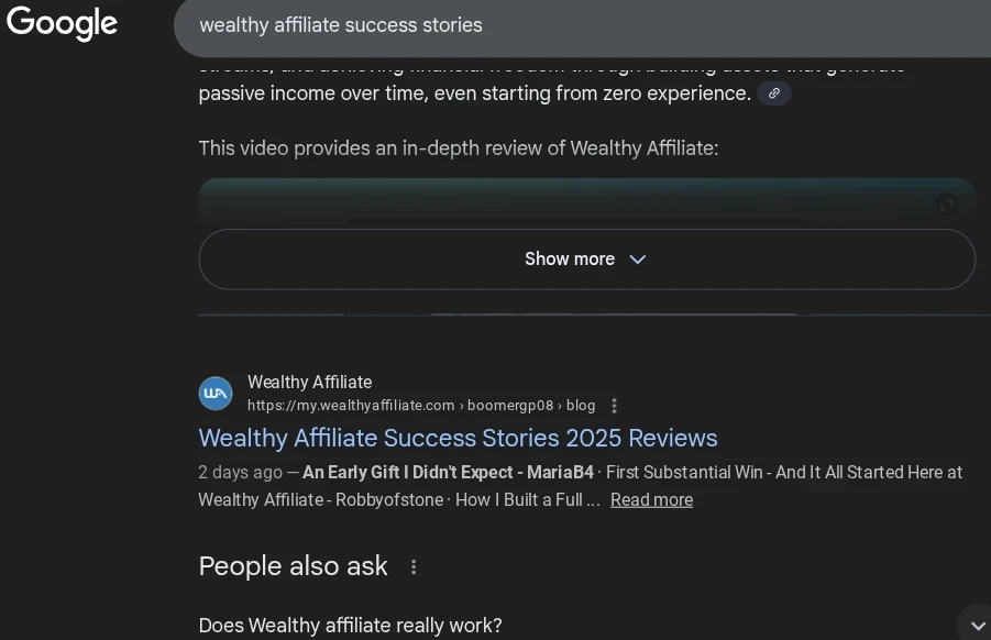 Wealthy Affiliate Success Stories