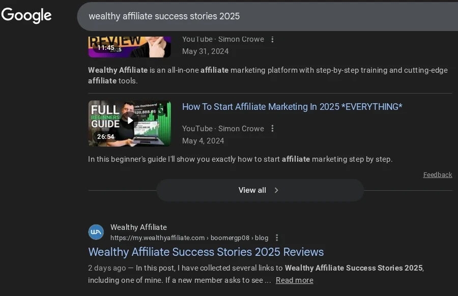 Wealthy Affiliate Success Stories 2025