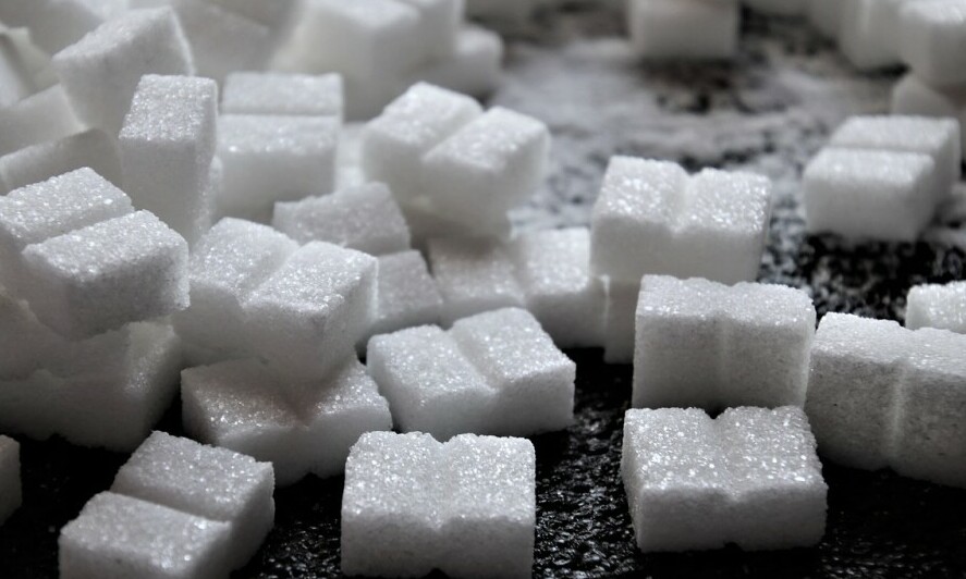 cubes of refined, white sugar