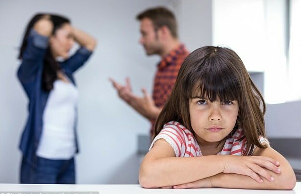 couple arguing and child is upset