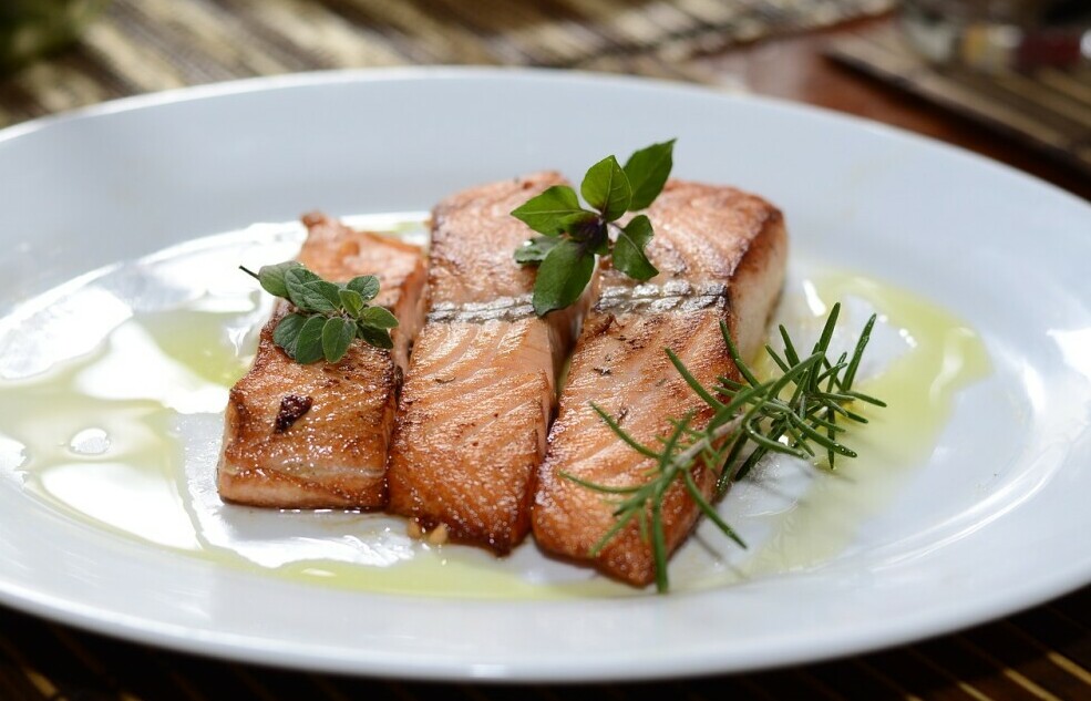 plate of delicious salmon