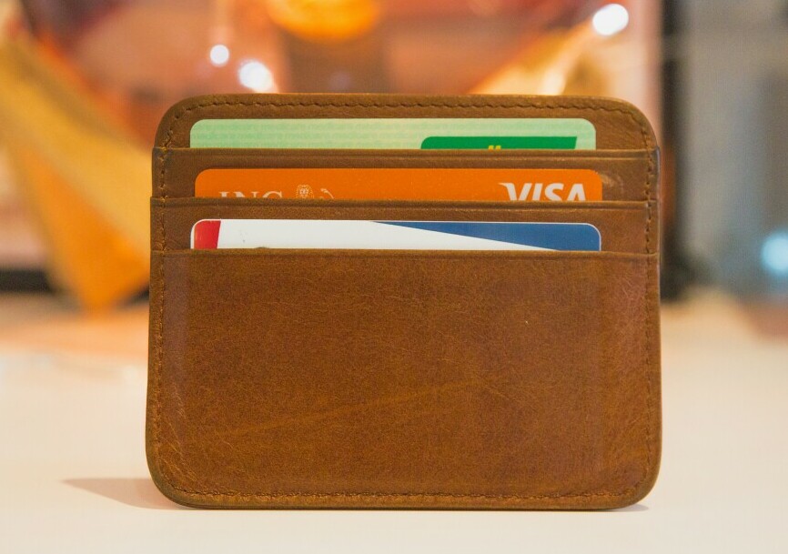 wallet with credit and debit cards