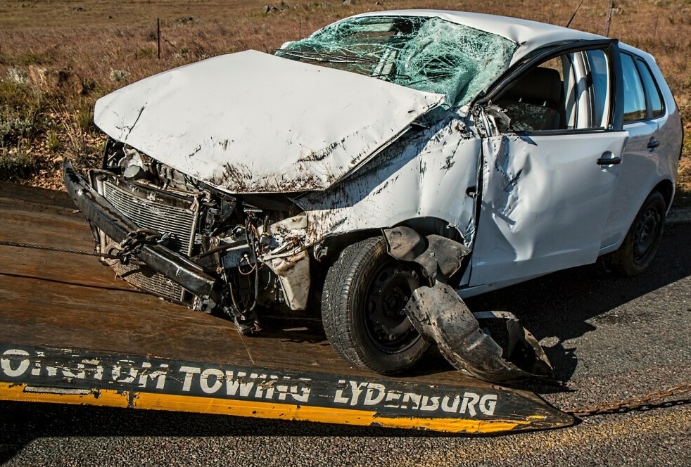 seriously damaged vehicle after accident