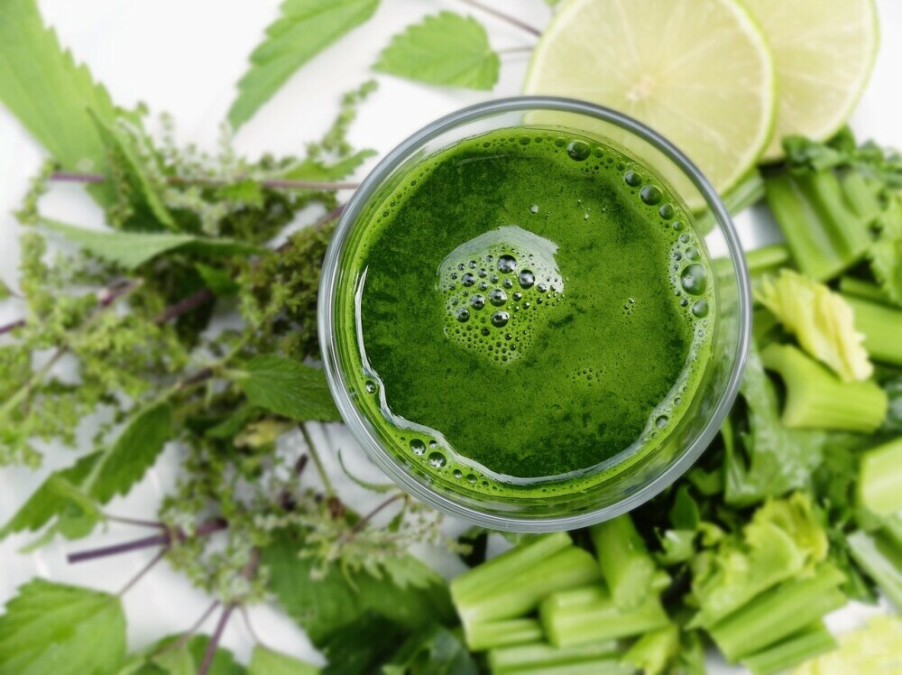 leafy greens and green smoothie