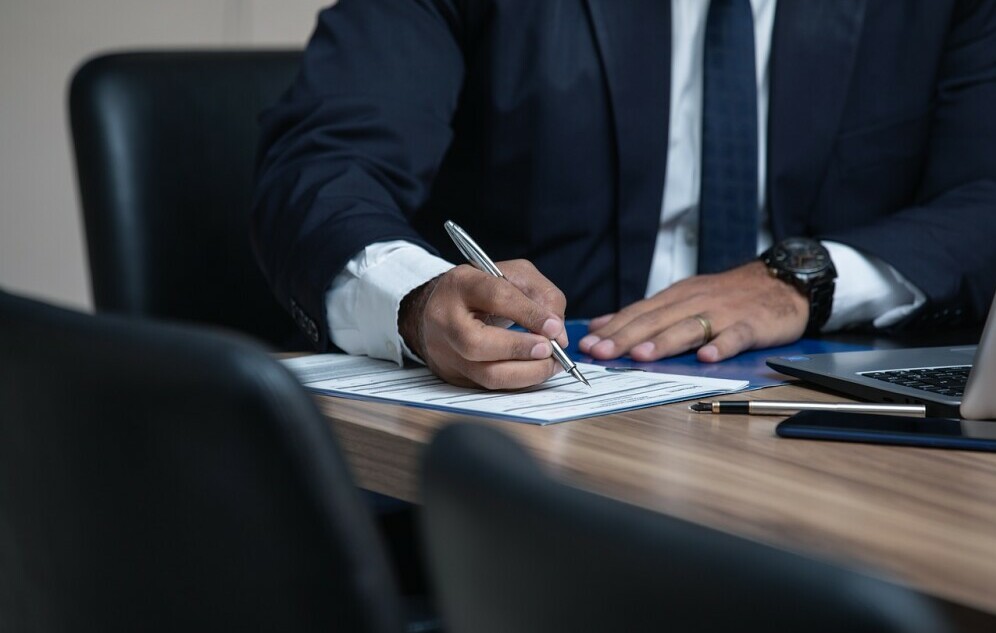 lawyer at his desk