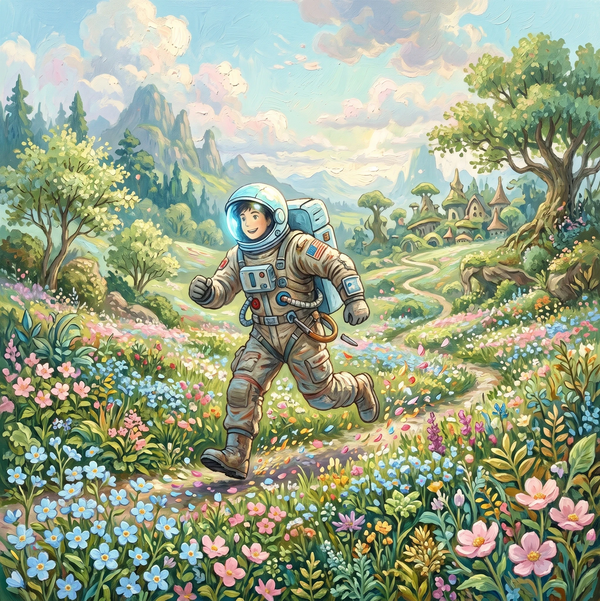 Oil Painting With Astronaut Image Using WA Image Studio