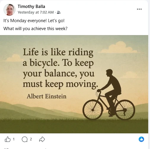 My Motivational Facebook Post With Albert Einstein Motivation Quote